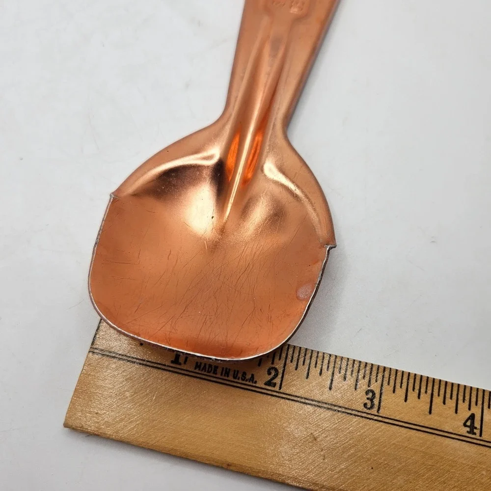 Vintage Short'ning & Ice Cream Spoon Copper Tone Kitchen Utensil Scoop